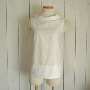 Hi Collar Boat Neck Sleeveless Blouse H&M White S